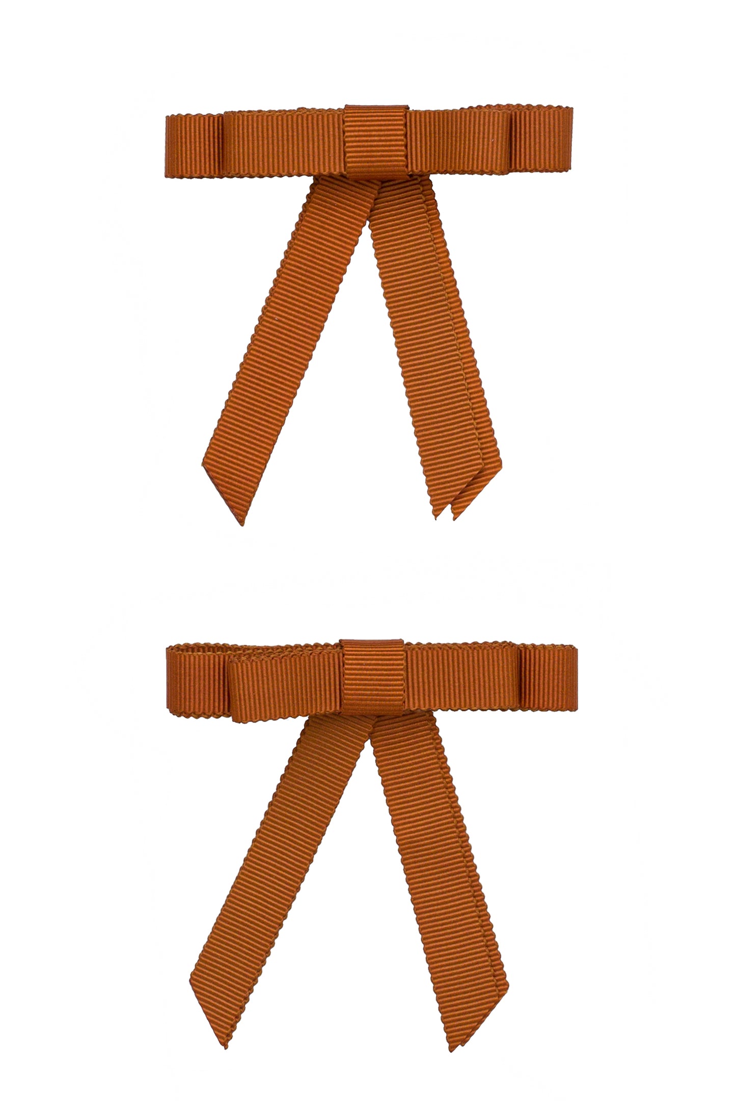 Grosgrain Bow Clip Set (2) - Copper