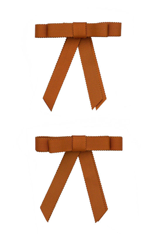 Grosgrain Bow Clip Set (2) - Copper