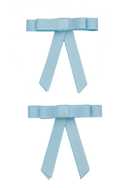 Grosgrain Bow Clip Set (2) - Light Blue