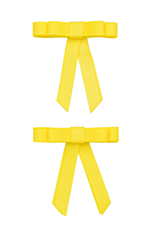 Grosgrain Bow Clip Set (2) - Lemon