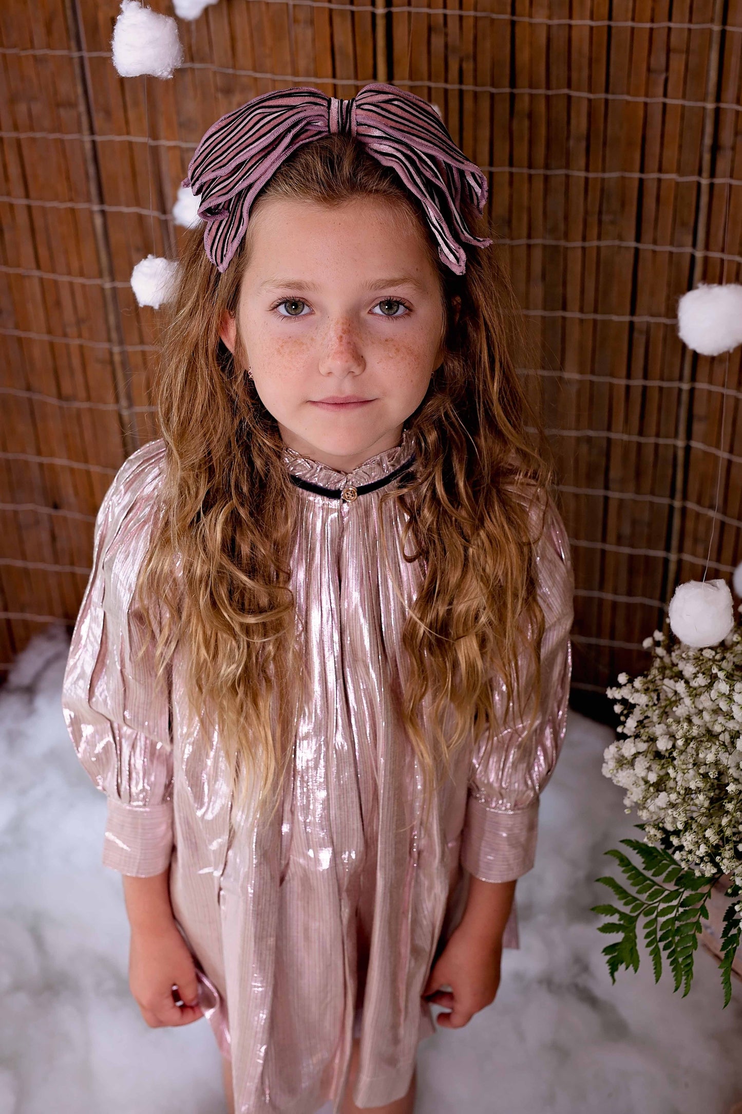 Winter Petals Headband - Berry Lines Velvet