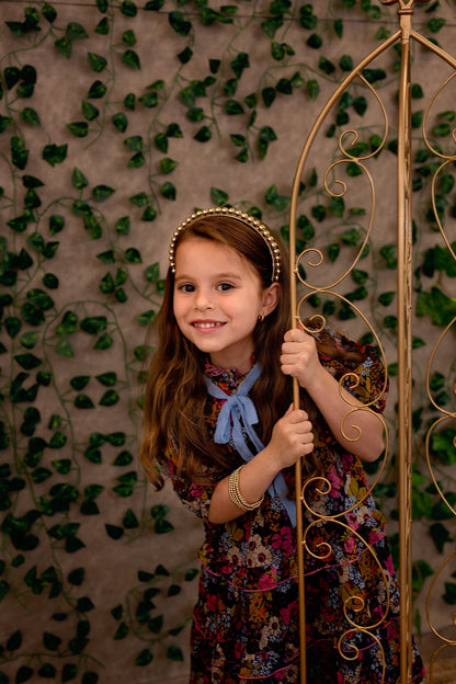 Even Pearls Headband - Navy