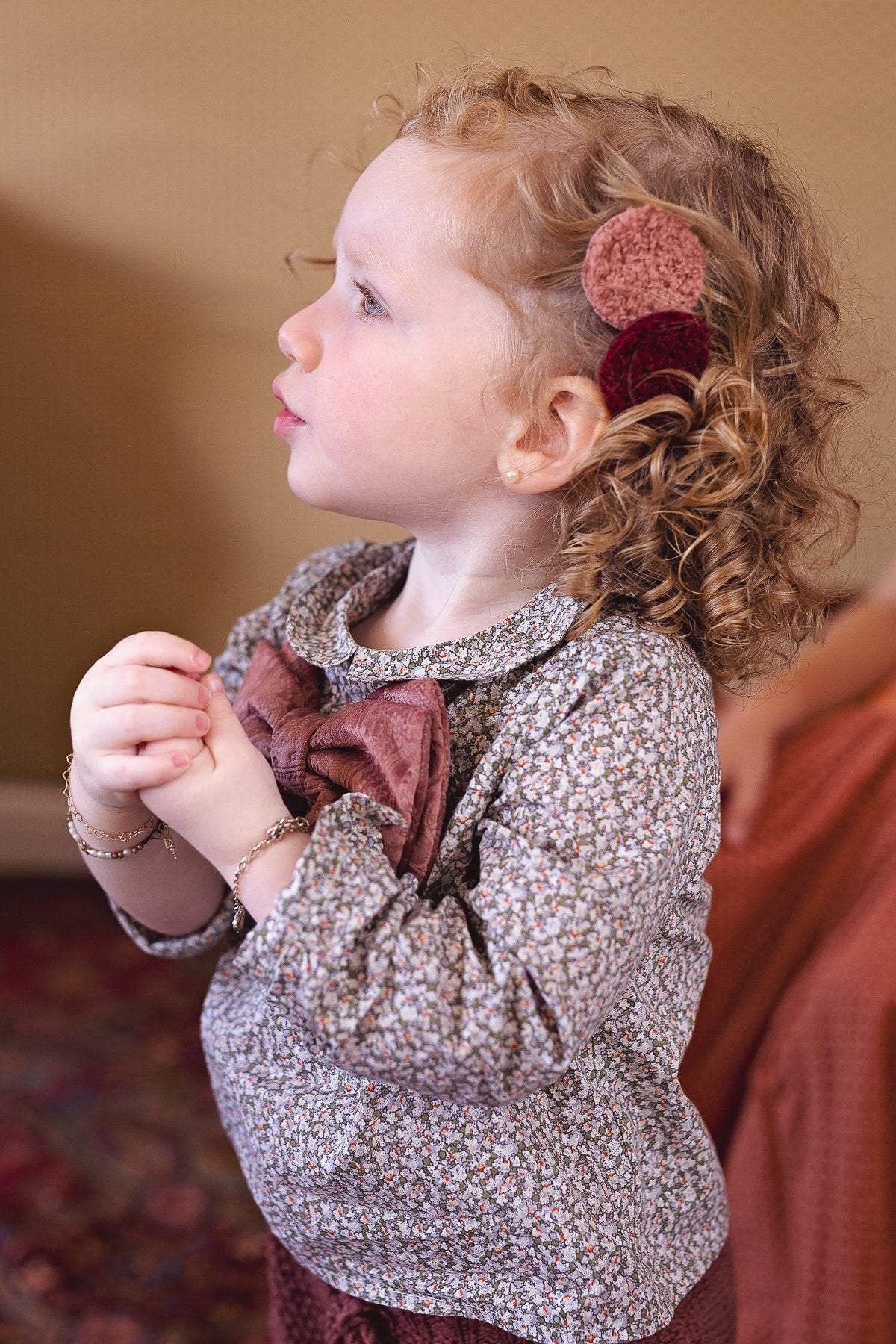 Beauty & The Beast Bowtie/Hair Clip - Black Paisely Suede - PROJECT 6, modest fashion