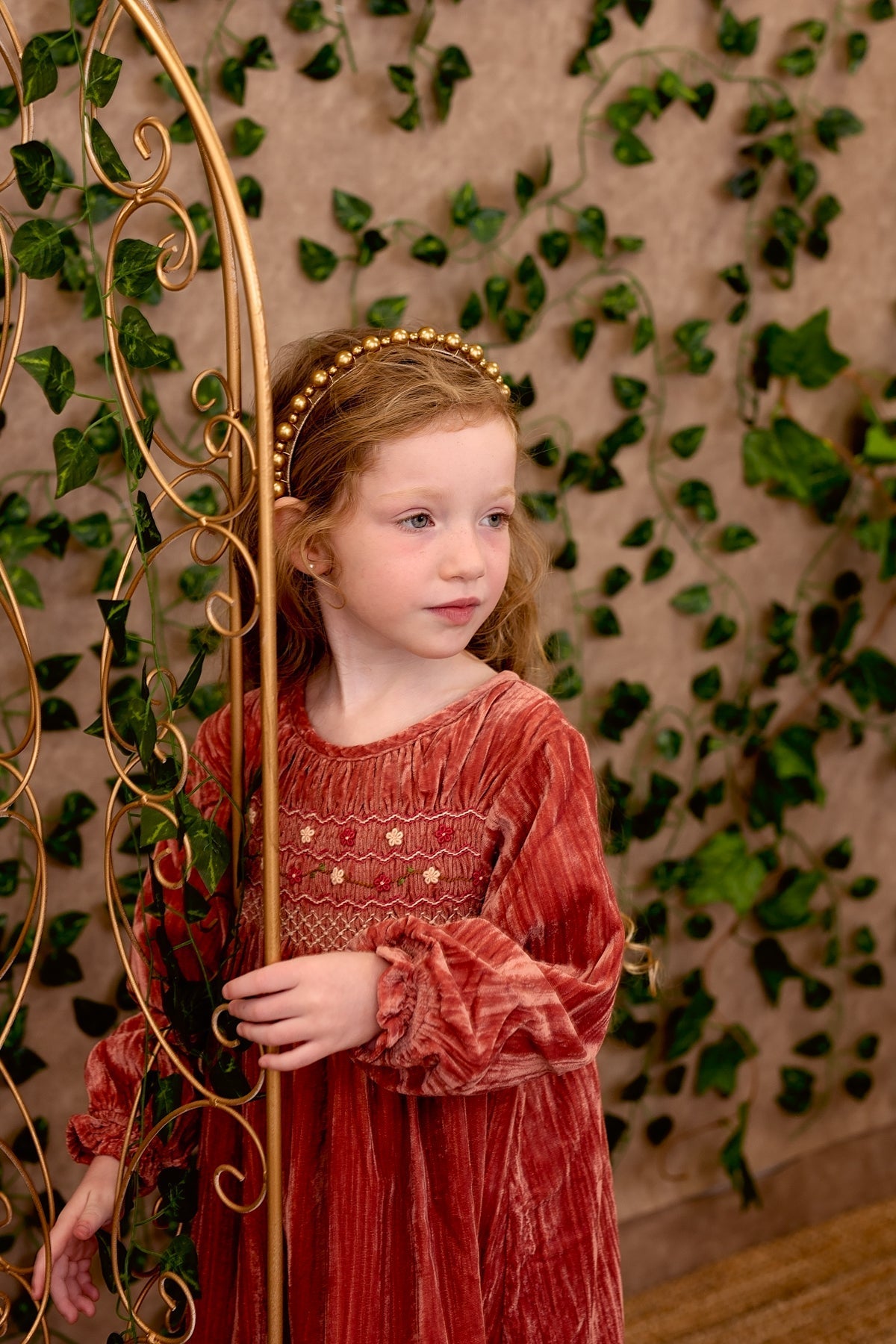 Uneven Pearls Headband - Bronze