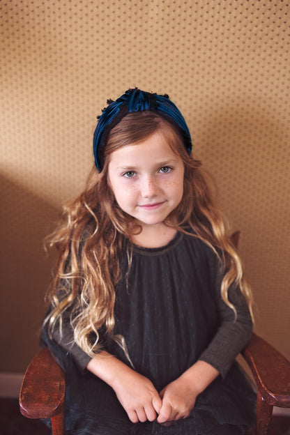 Knot Fringe Headband- Navy - PROJECT 6, modest fashion