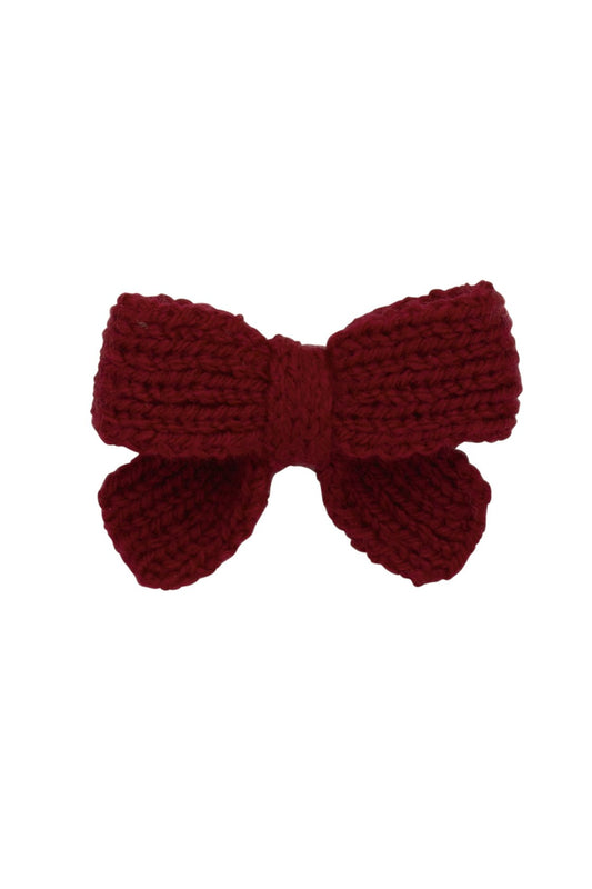 Knitted Sweet Bow Clip - Beauty Wine