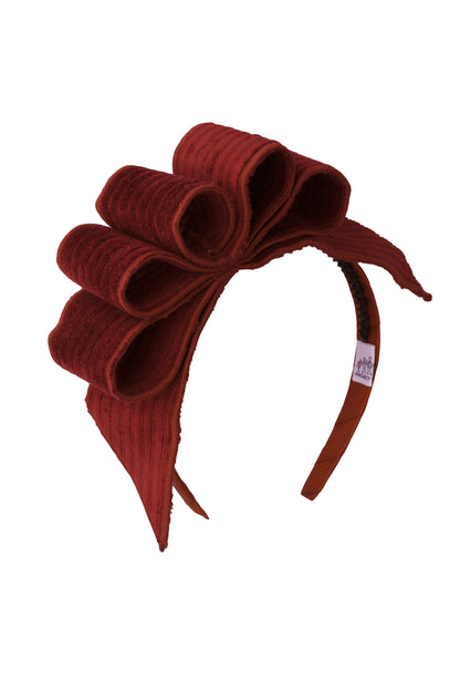 Loop Headband - Velvet - Rust Lines