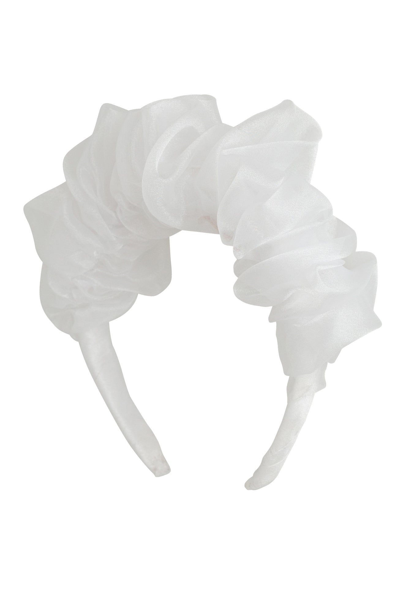 Organza Bunches Headband - White