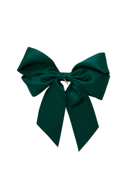 Oversized Bow Pony/Clip - Spruce