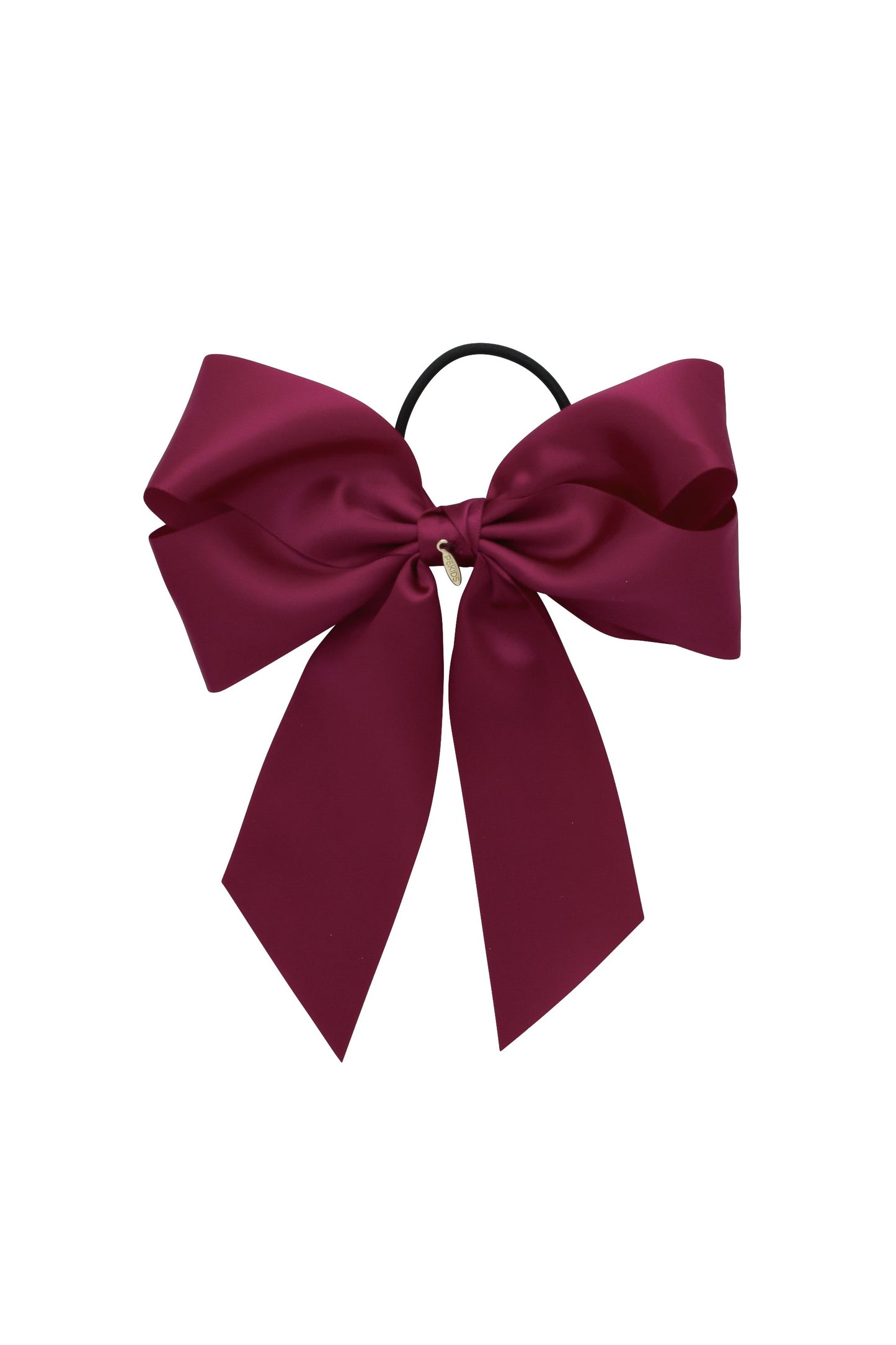 Oversized Bow Pony/Clip - Wine