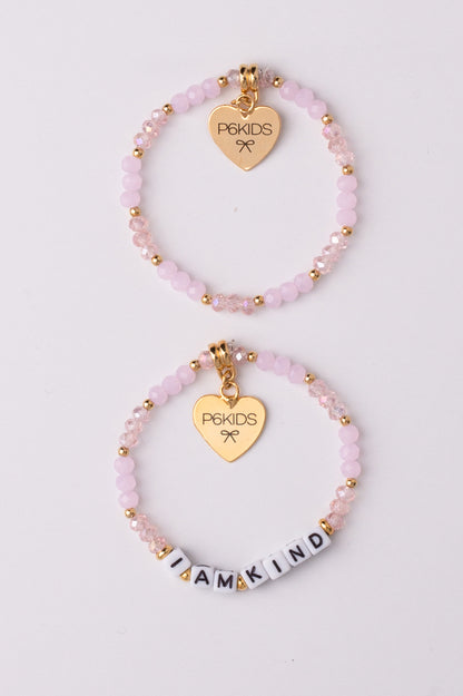 Power Mantra Bracelet Set - Blush - "I AM KIND"