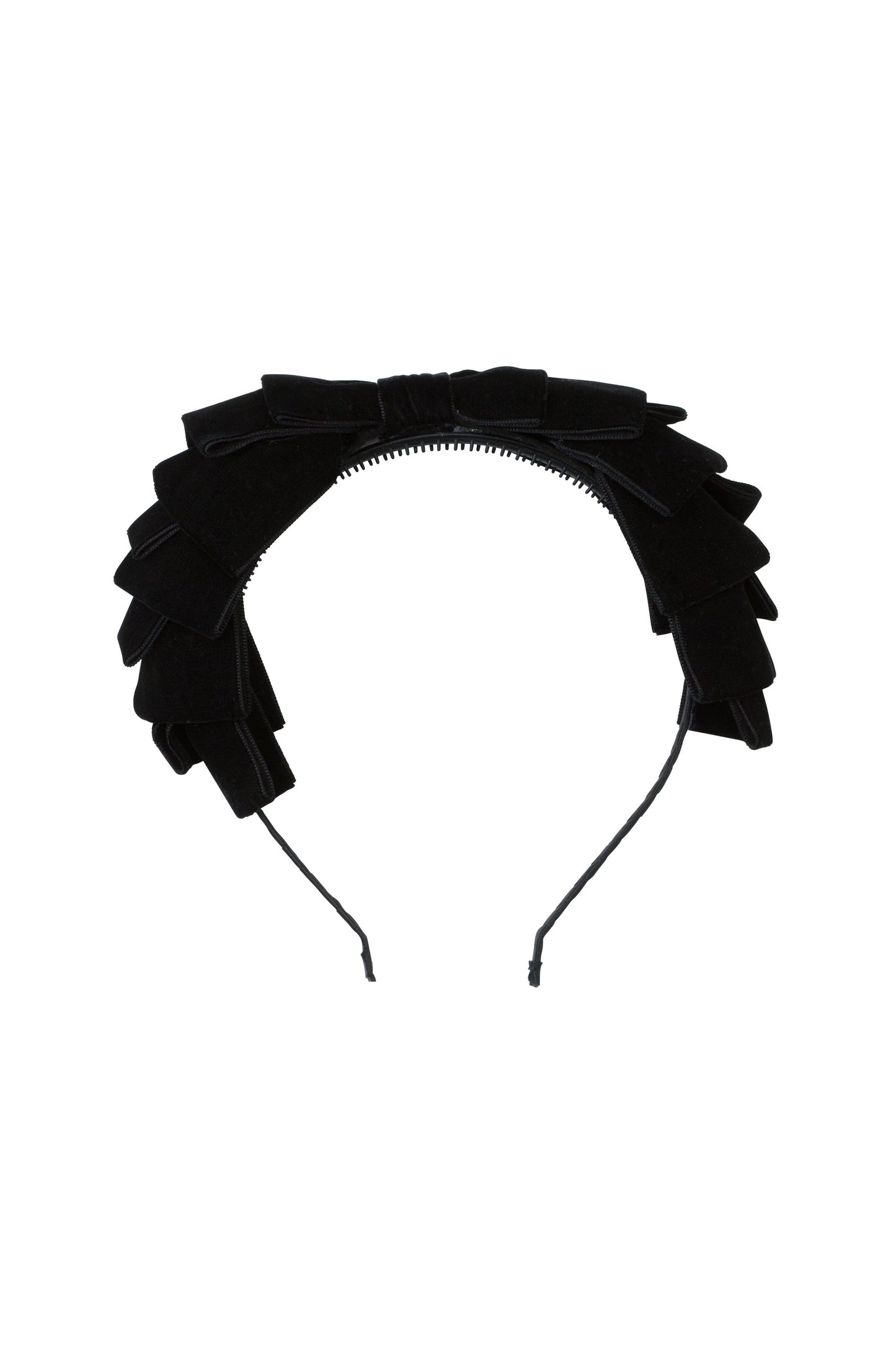 Pleated Ribbon Velvet Headband - Black - PROJECT 6, modest fashion