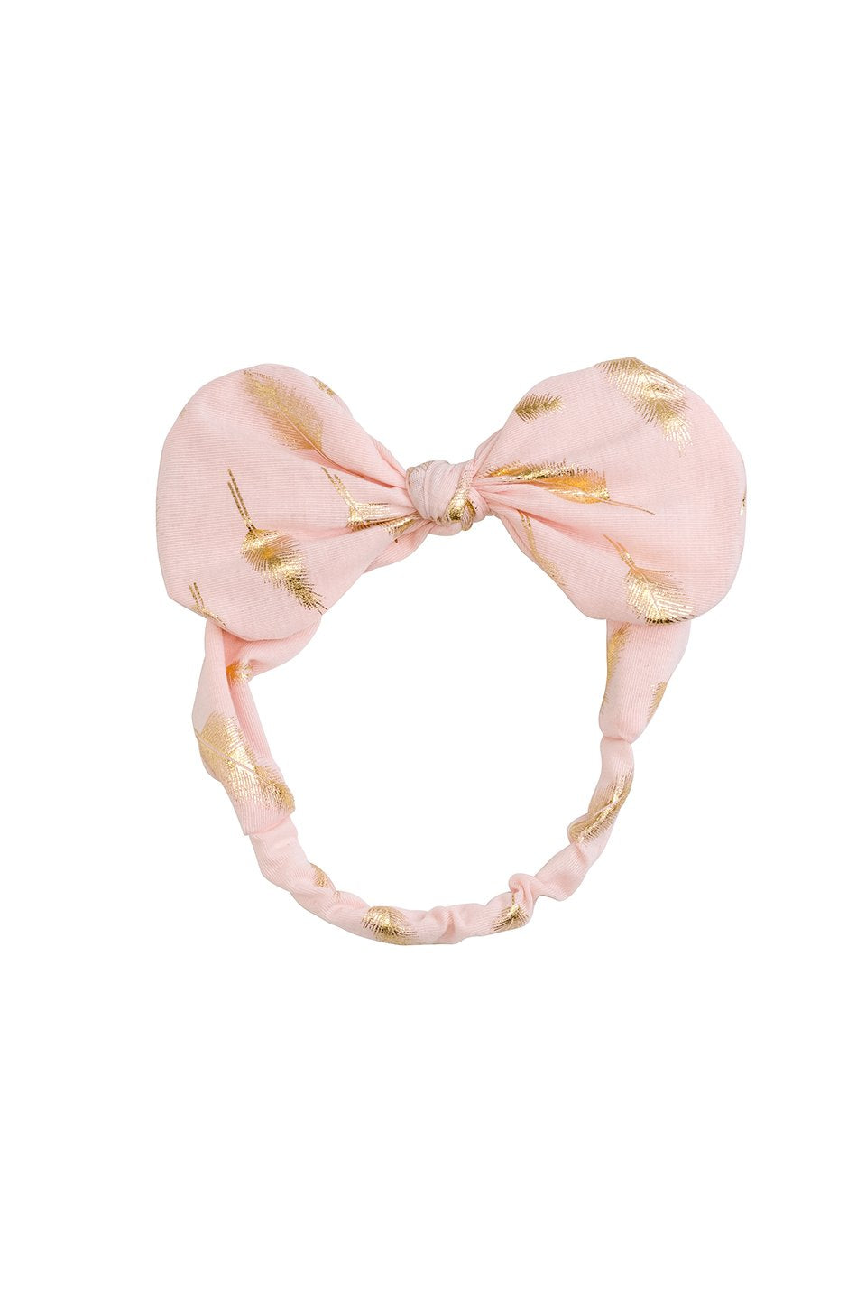 Bunnie Bow Wrap - Blush/Gold Feather Print - PROJECT 6, modest fashion