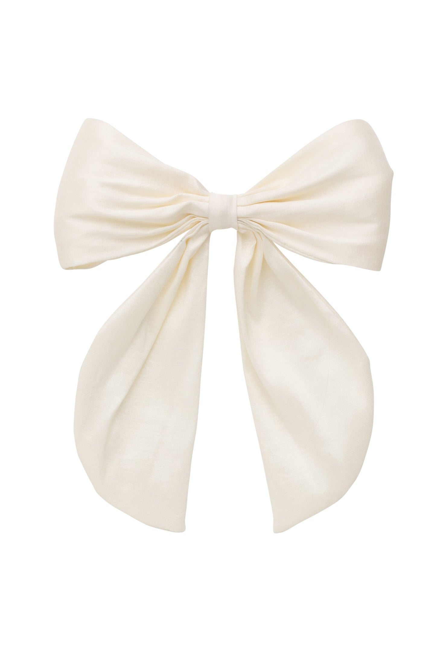 The Perfect Bow Clip - Large - Taffeta - Ivory