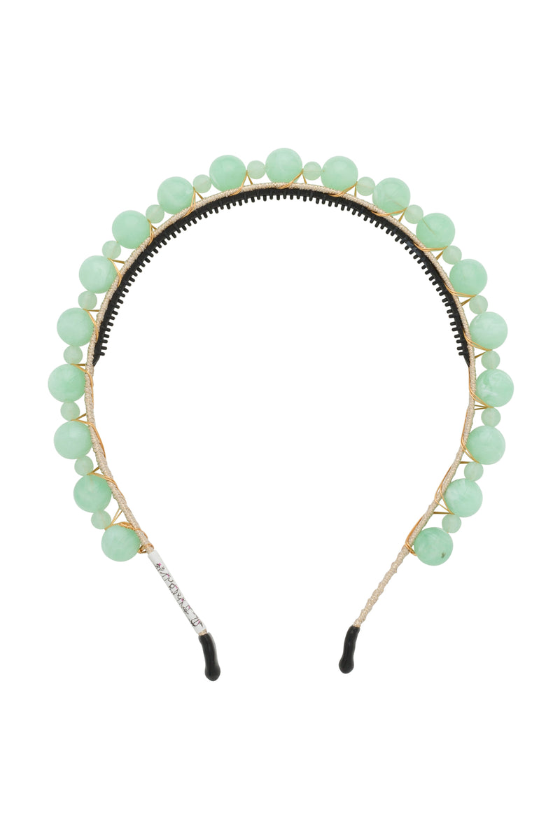 Uneven Marbles Headband - Light Green