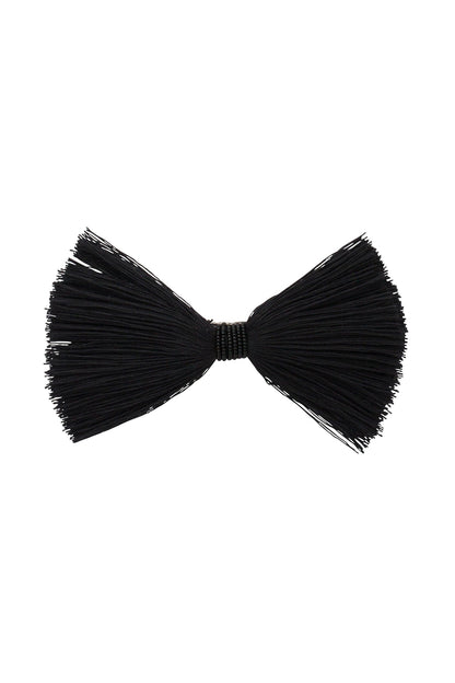 Waterfall Fringe Bow Clip - Black