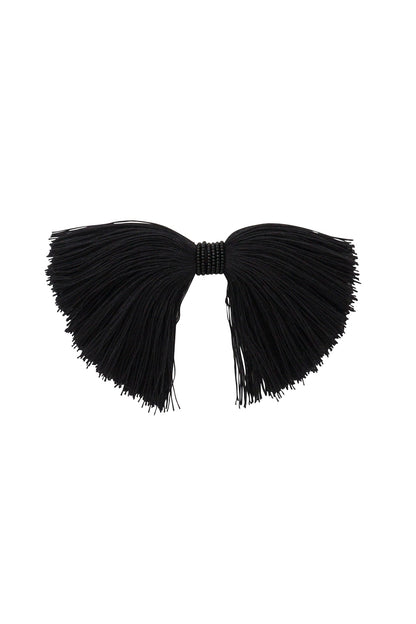 Waterfall Fringe Bow Clip - Black