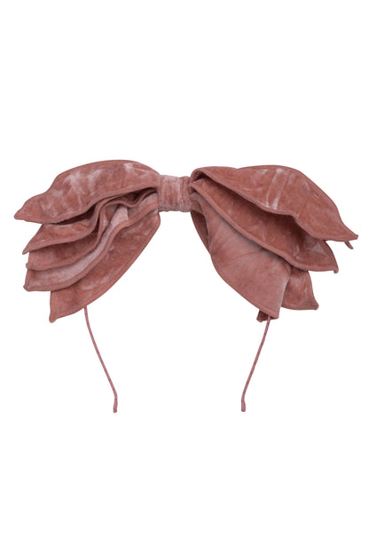 Winter Petals Headband - Pink Mauve Velvet