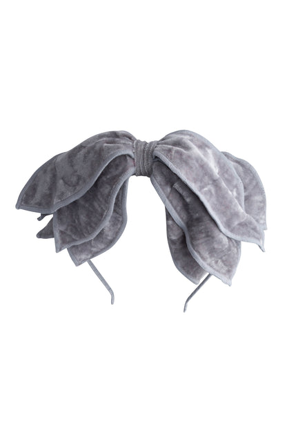 Winter Petals Headband - Silver Velvet