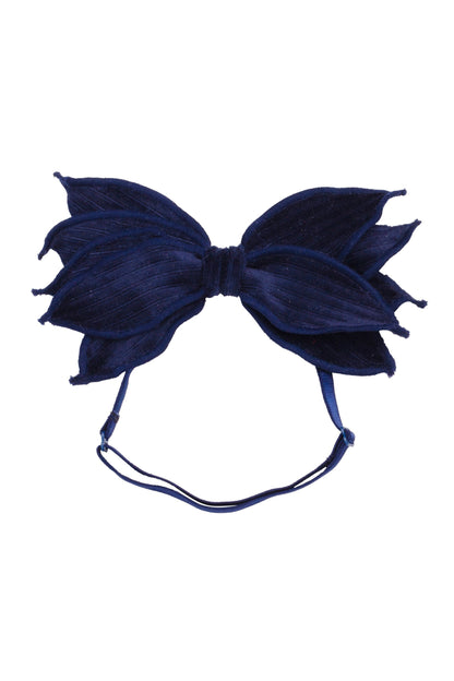 Winter Petals Wrap - Navy Lines Velvet